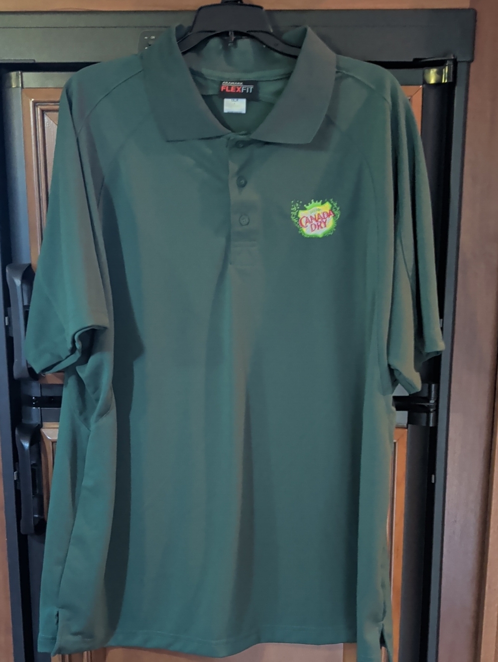 Men’s Dark Green FlexFit Polo Shirt Canada Dry Logo